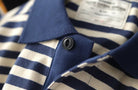 Polo cotton t-shirt with blue stripes - Antonios