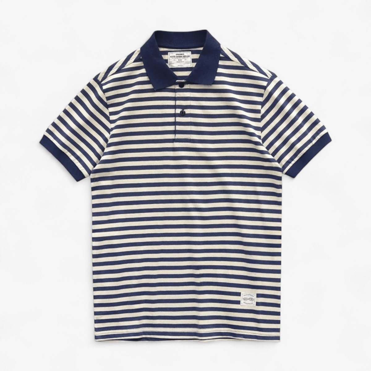 Polo cotton t-shirt with blue stripes - Antonios