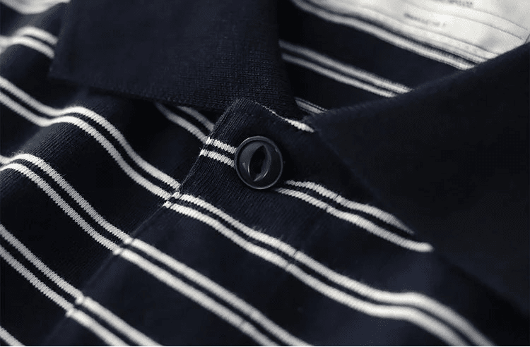 Polo cotton t-shirt with blue stripes - Antonios