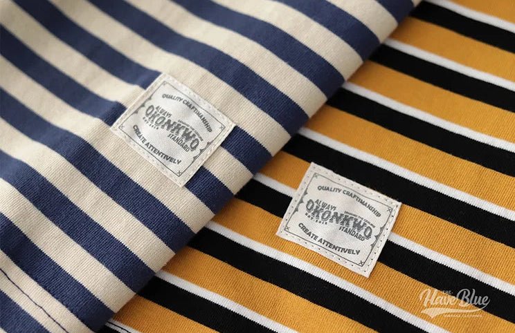 Polo cotton t-shirt with blue stripes - Antonios