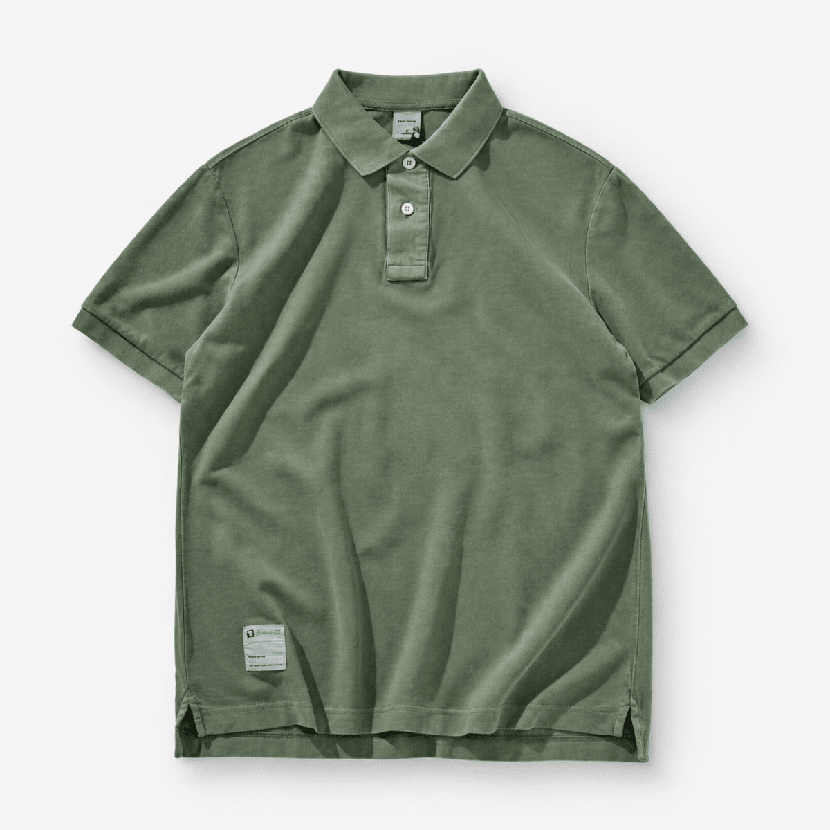 Polo cotton washed t-shirt - AntoniosClothing - Gray Green