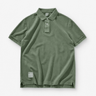 Polo cotton washed t-shirt - AntoniosClothing - Gray Green