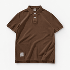 Polo cotton washed t-shirt - AntoniosClothing - Coffee