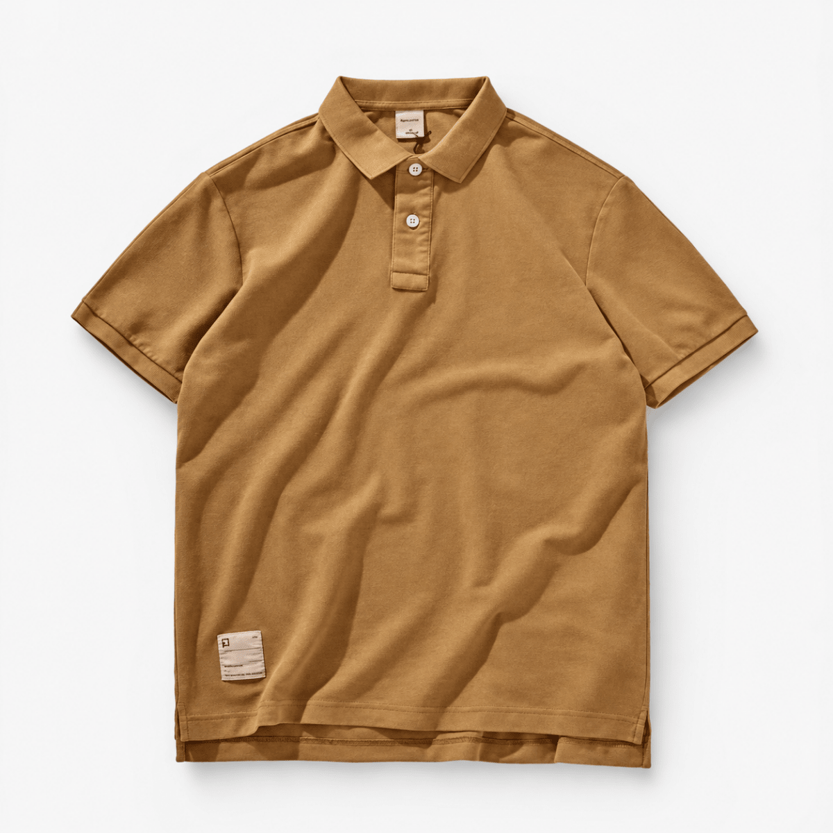 Polo cotton washed t-shirt - AntoniosClothing - Khaki