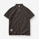 Polo cotton washed t-shirt - AntoniosClothing - Dark Grey