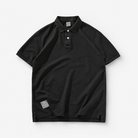 Polo cotton washed t-shirt - AntoniosClothing - Black