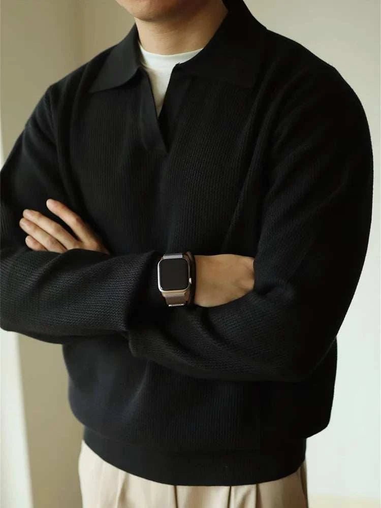 Polo turn - down collar sweater - Antonios