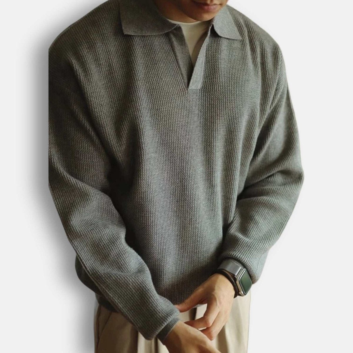 Polo turn - down collar sweater - Antonios