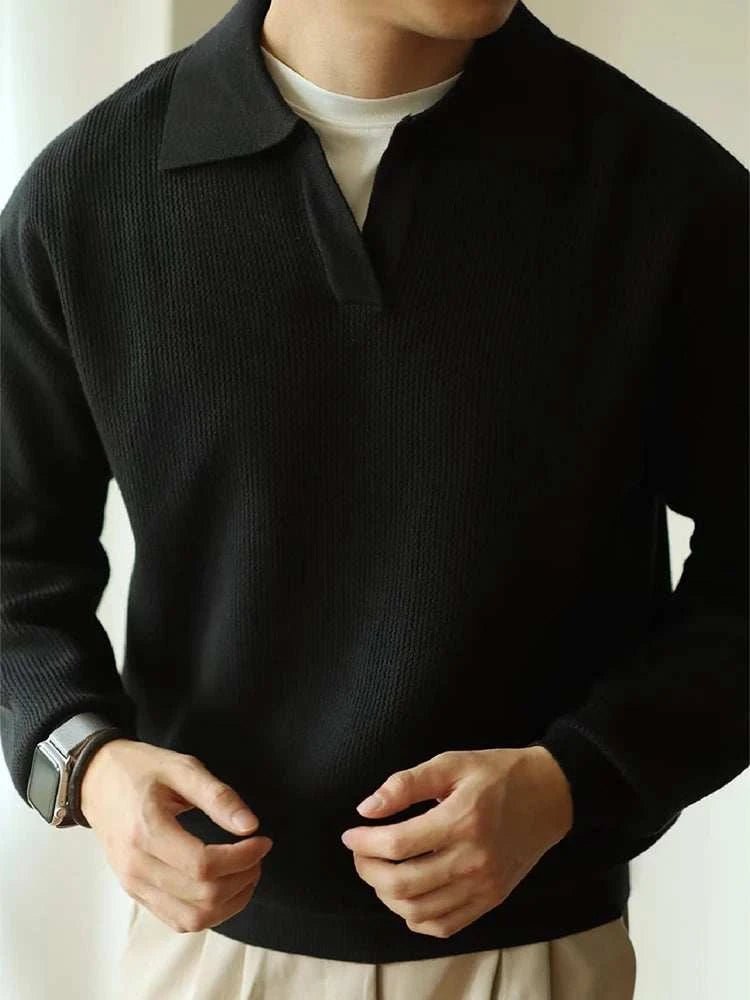 Polo turn - down collar sweater - Antonios