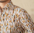 Printed collar long - sleeved casual shirt - Antonios