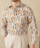 Printed collar long - sleeved casual shirt - Antonios