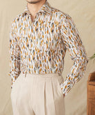 Printed collar long - sleeved casual shirt - Antonios