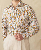 Printed collar long - sleeved casual shirt - Antonios