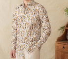 Printed collar long - sleeved casual shirt - Antonios