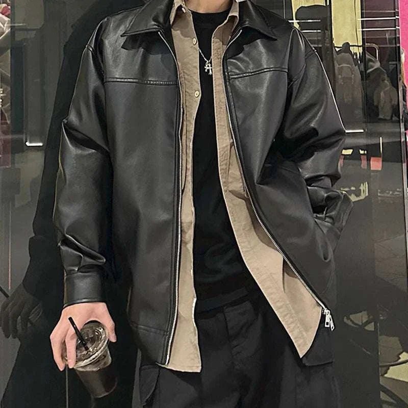 PU leather vintage jacket - Antonios