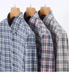 Pure cotton checkered long - sleeve shirt - Antonios