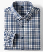 Pure cotton checkered long - sleeve shirt - Antonios
