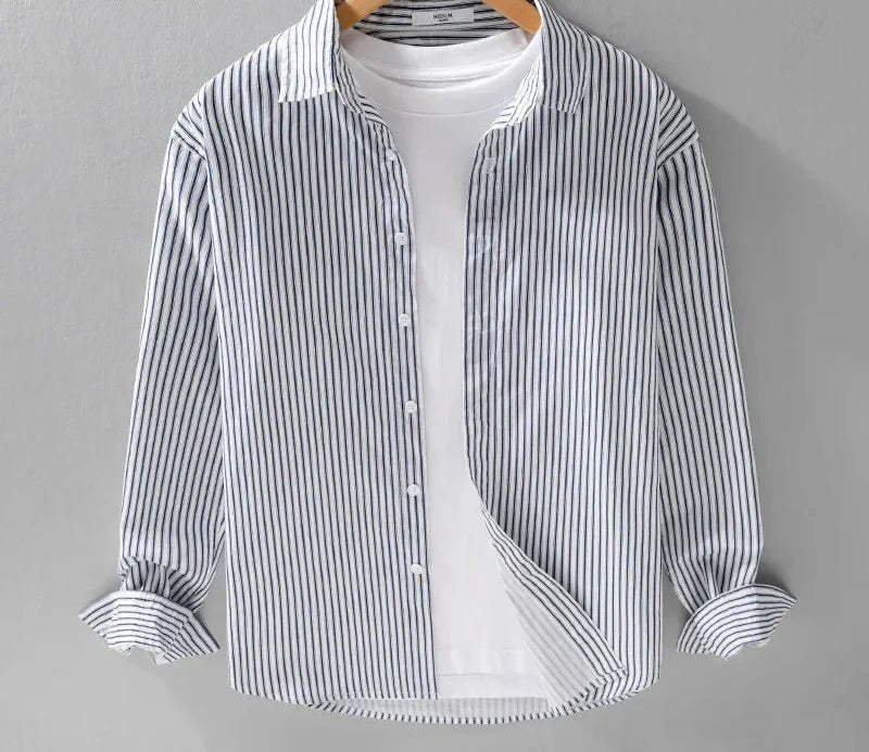Pure cotton classic shirt with stripes - Antonios