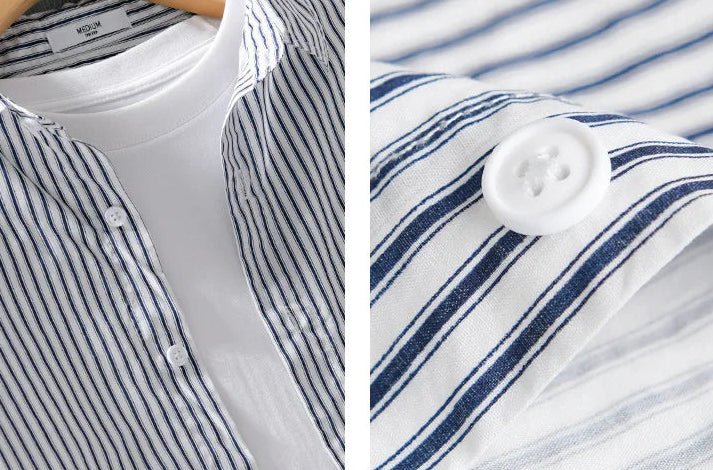 Pure cotton classic shirt with stripes - Antonios