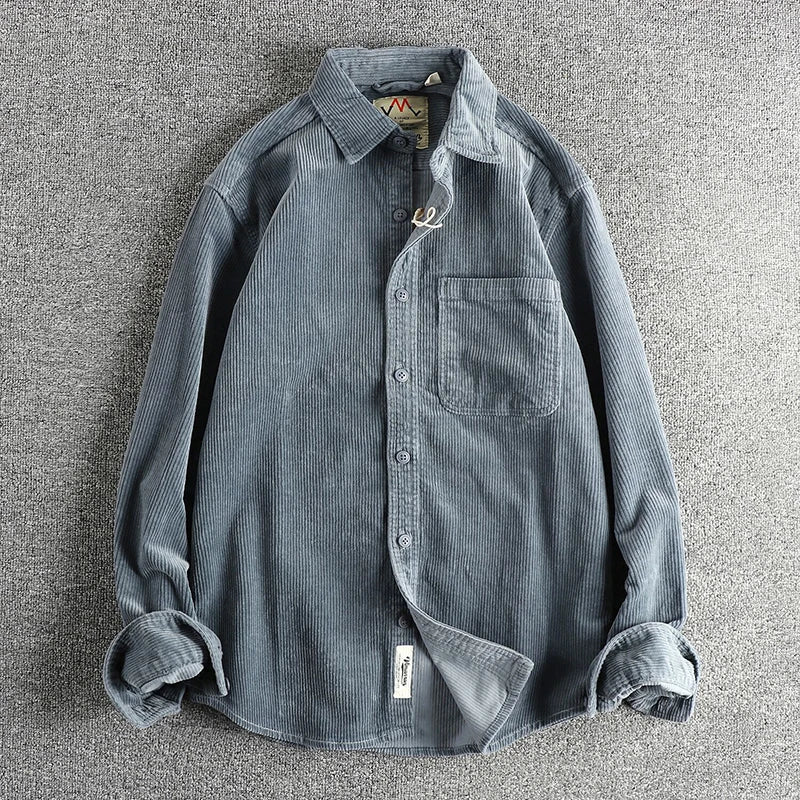 Pure Cotton Corduroy American Shirt - Antonios