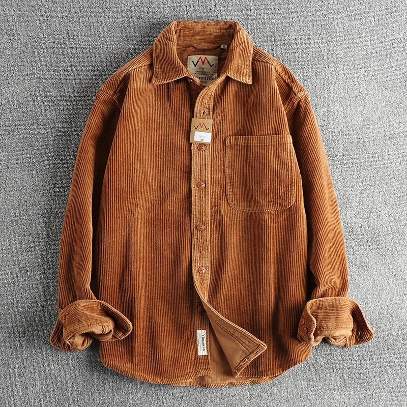 Pure Cotton Corduroy American Shirt - Antonios