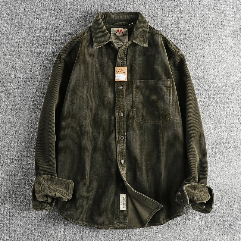 Pure Cotton Corduroy American Shirt - Antonios