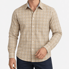 Pure cotton oxford shirt with a chest pocket - AntoniosClothing - Beige check