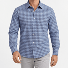 Pure cotton oxford shirt with a chest pocket - AntoniosClothing - Blue microcheck