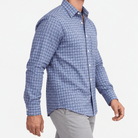 Pure cotton oxford shirt with a chest pocket - AntoniosClothing - Blue microcheck