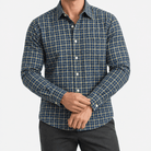 Pure cotton oxford shirt with a chest pocket - AntoniosClothing - Navy fine check