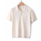 Pure cotton polo office t-shirt - AntoniosClothing - Light beige