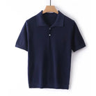 Pure cotton polo office t-shirt - AntoniosClothing - Navy blue