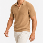 Ramon business slim cashmere polo sweater - AntoniosClothing - Oatmeal