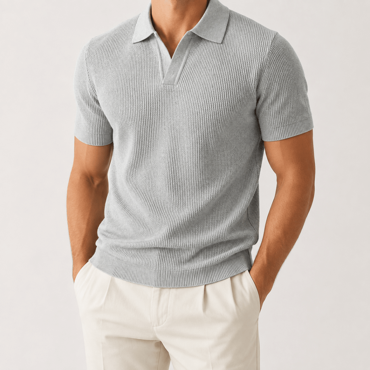 Ramon business slim cashmere polo sweater - AntoniosClothing - Black