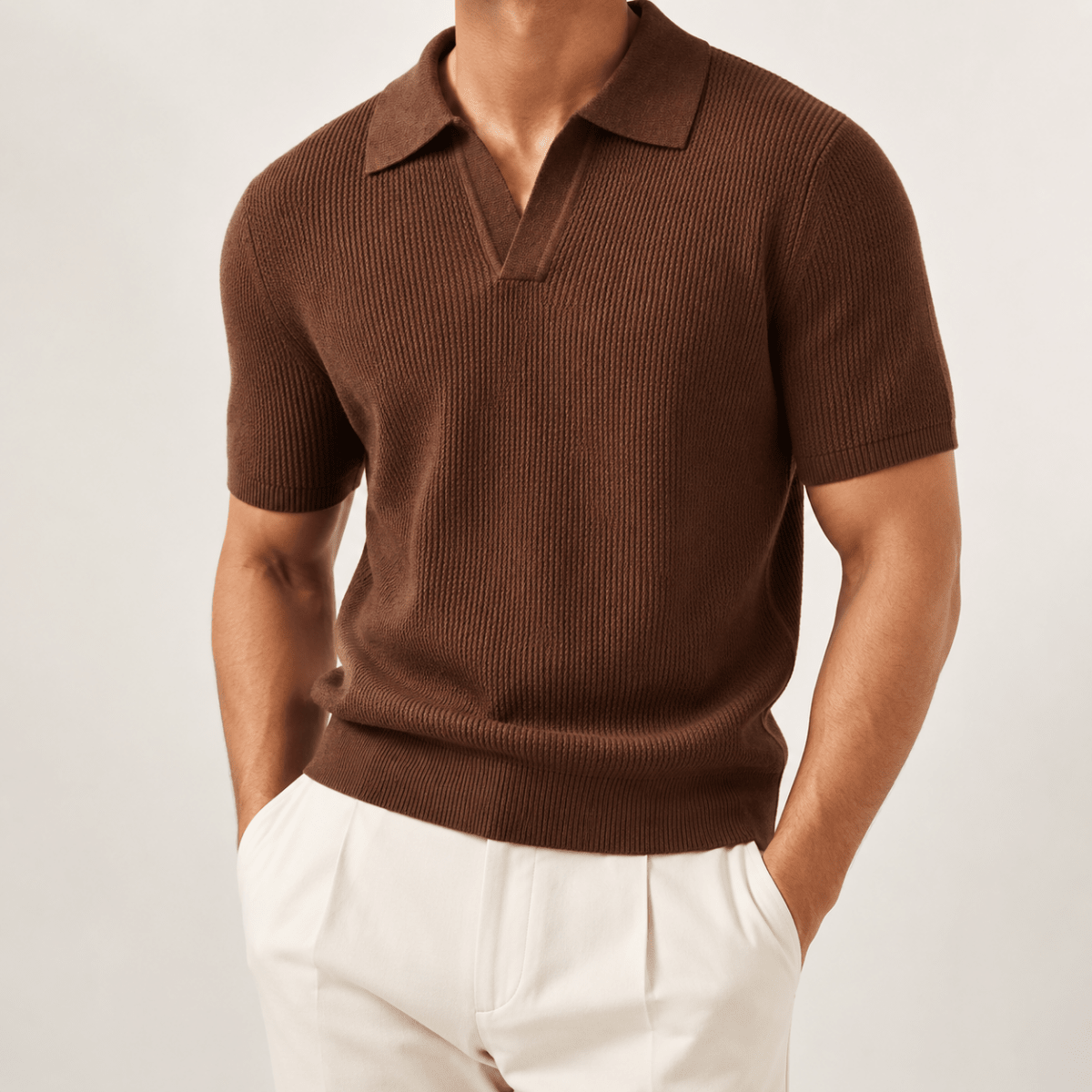 Ramon business slim cashmere polo sweater - AntoniosClothing - Black