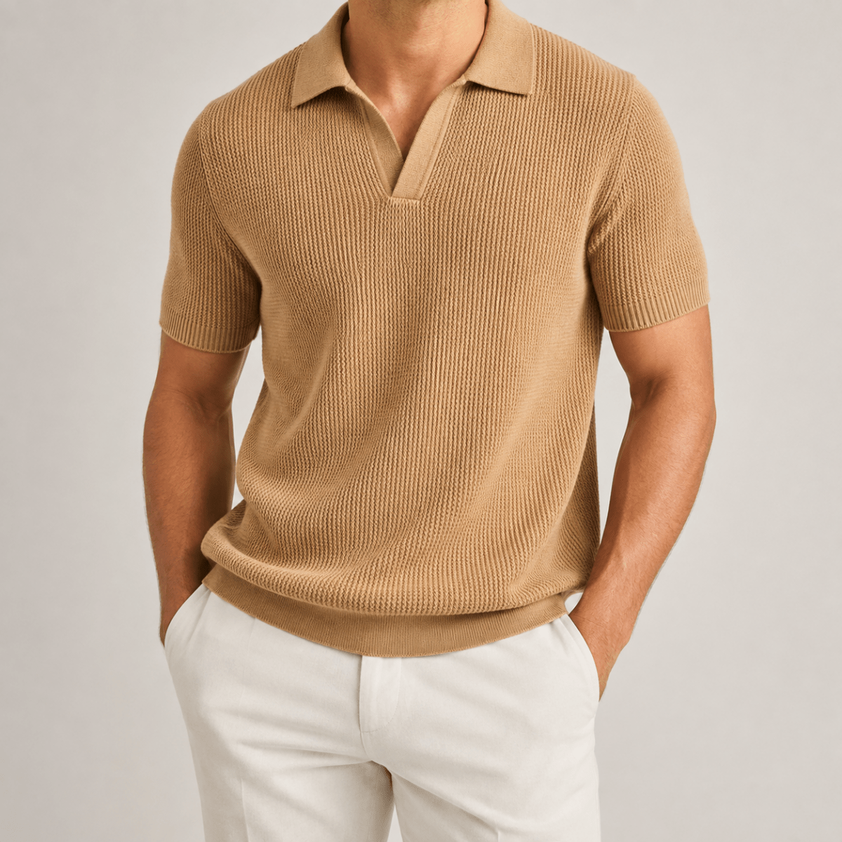 Ramon business slim cashmere polo sweater - AntoniosClothing - Black