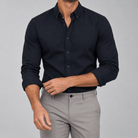 Ramon button-down business long-sleeve shirt - AntoniosClothing - Black