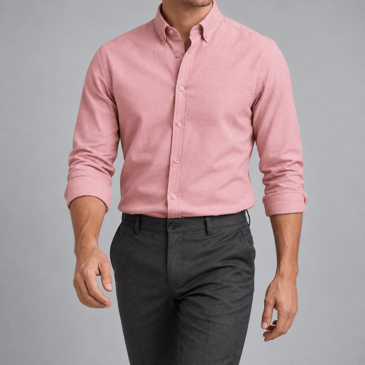 Ramon button-down business long-sleeve shirt - AntoniosClothing - Pink