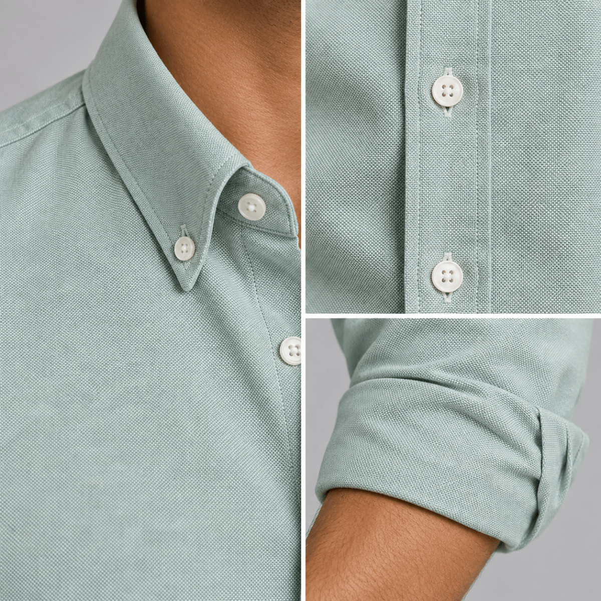 Ramon button-down business long-sleeve shirt - AntoniosClothing - Green sage