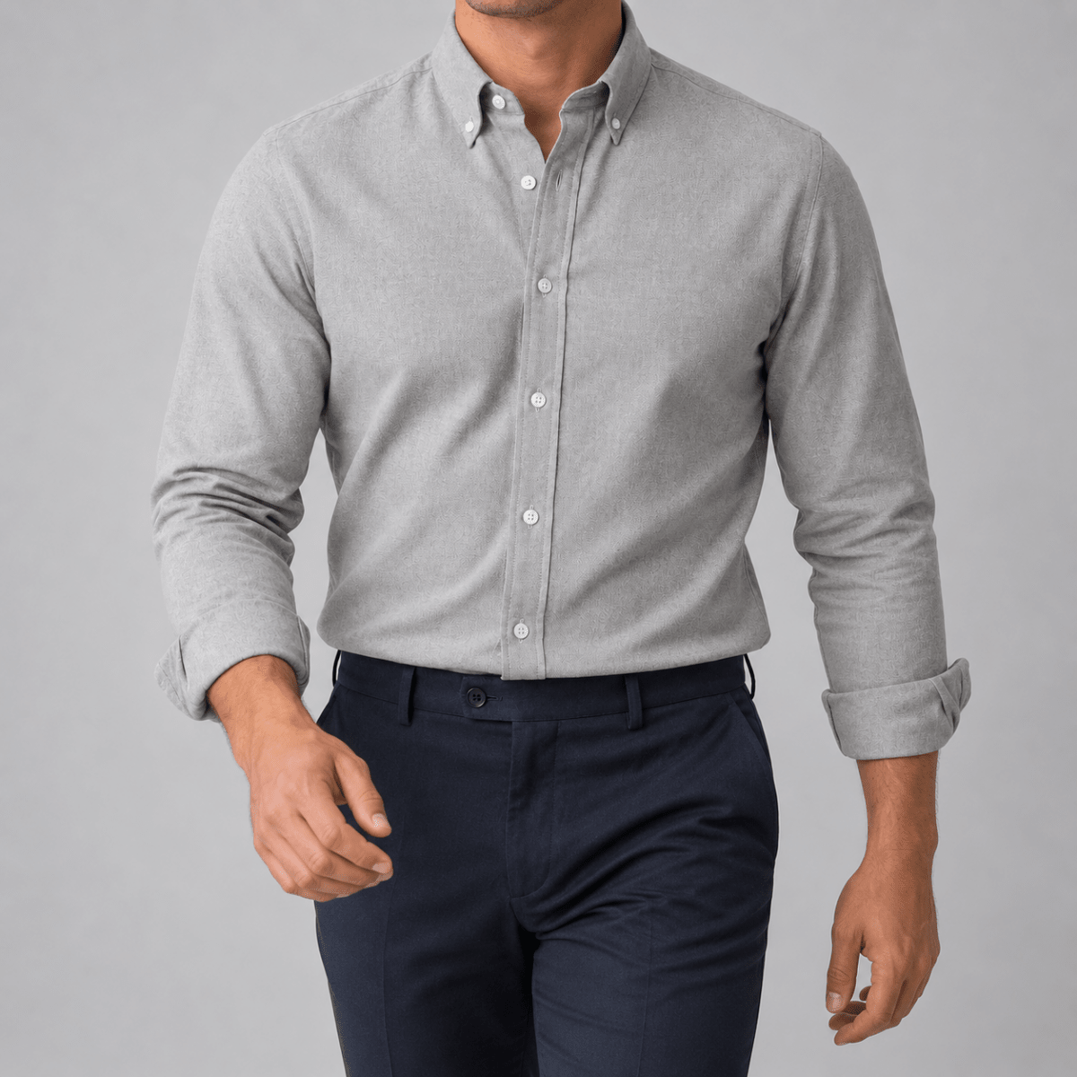 Ramon button-down business long-sleeve shirt - AntoniosClothing - Gray