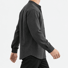 Relaxed checked shirt with curved front seams - AntoniosClothing - Dark gray