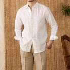 Relaxed fit casual long sleeve shirt linen - Antonios