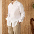 Relaxed fit casual long sleeve shirt linen - Antonios