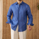 Relaxed fit casual long sleeve shirt linen - Antonios