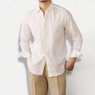 Relaxed fit casual long sleeve shirt linen - Antonios