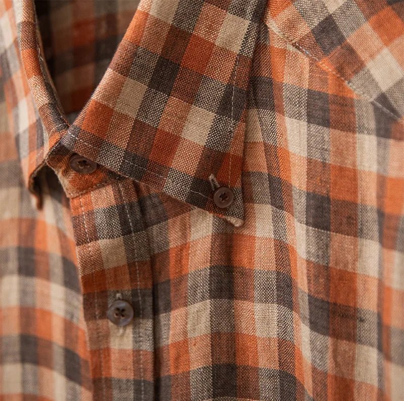 Retro american plaid long sleeve shirt - Antonios