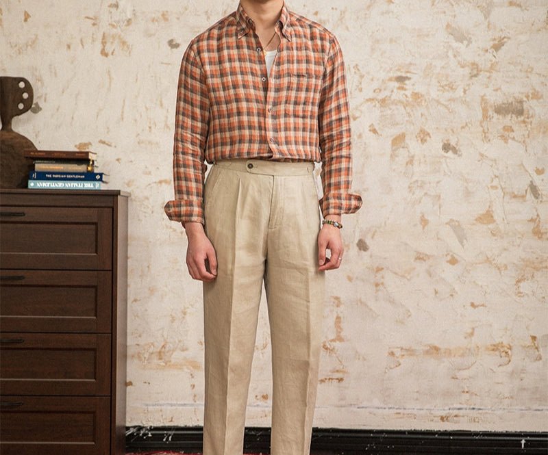 Retro american plaid long sleeve shirt - Antonios