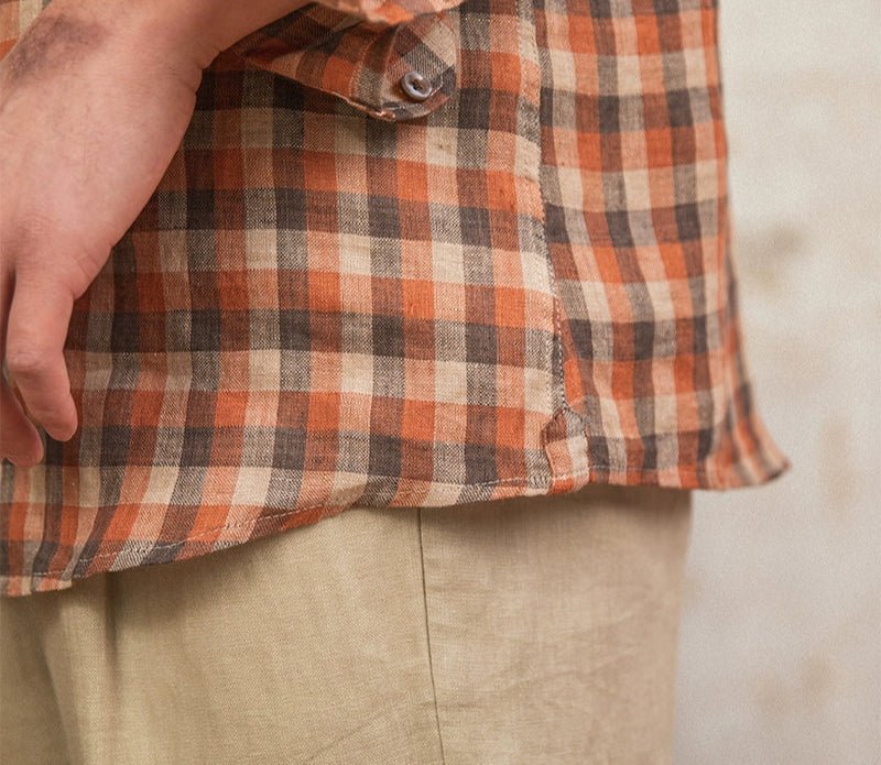 Retro american plaid long sleeve shirt - Antonios