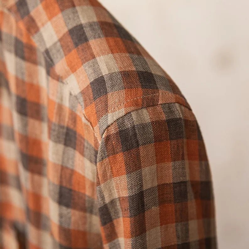 Retro american plaid long sleeve shirt - Antonios