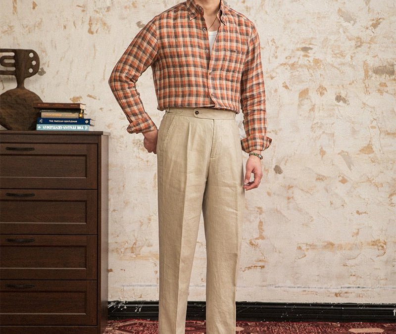 Retro american plaid long sleeve shirt - Antonios